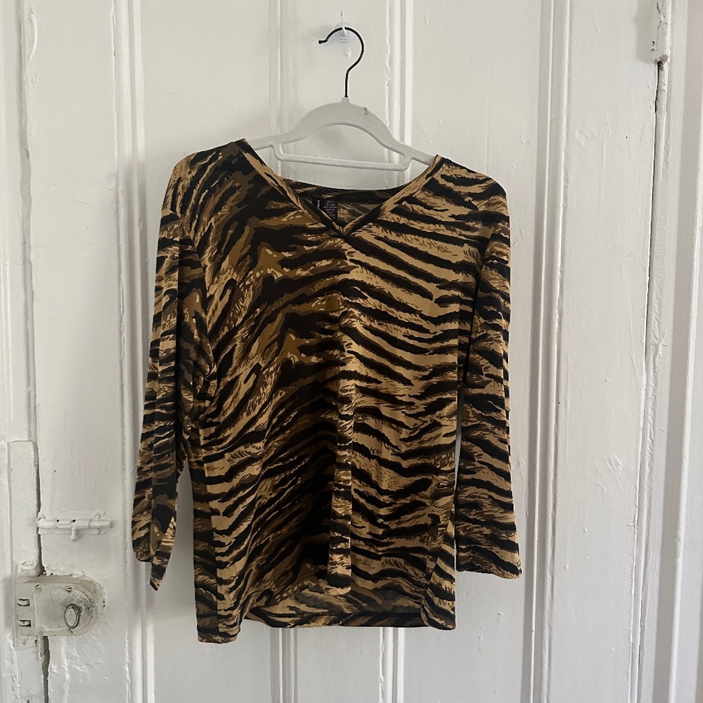 Silk Tiger Print Top